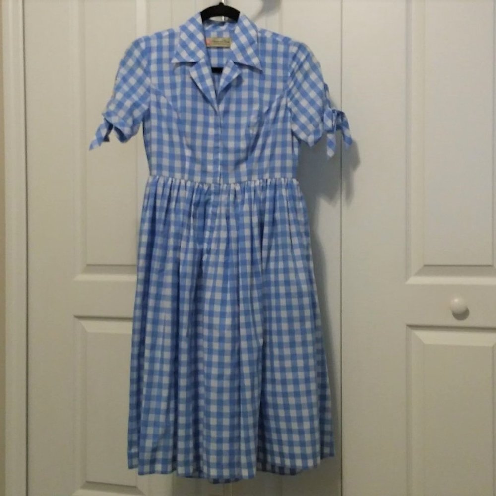 Light Blue Checkered Gingham Trudie Summer Dress - Picture 4 of 6
